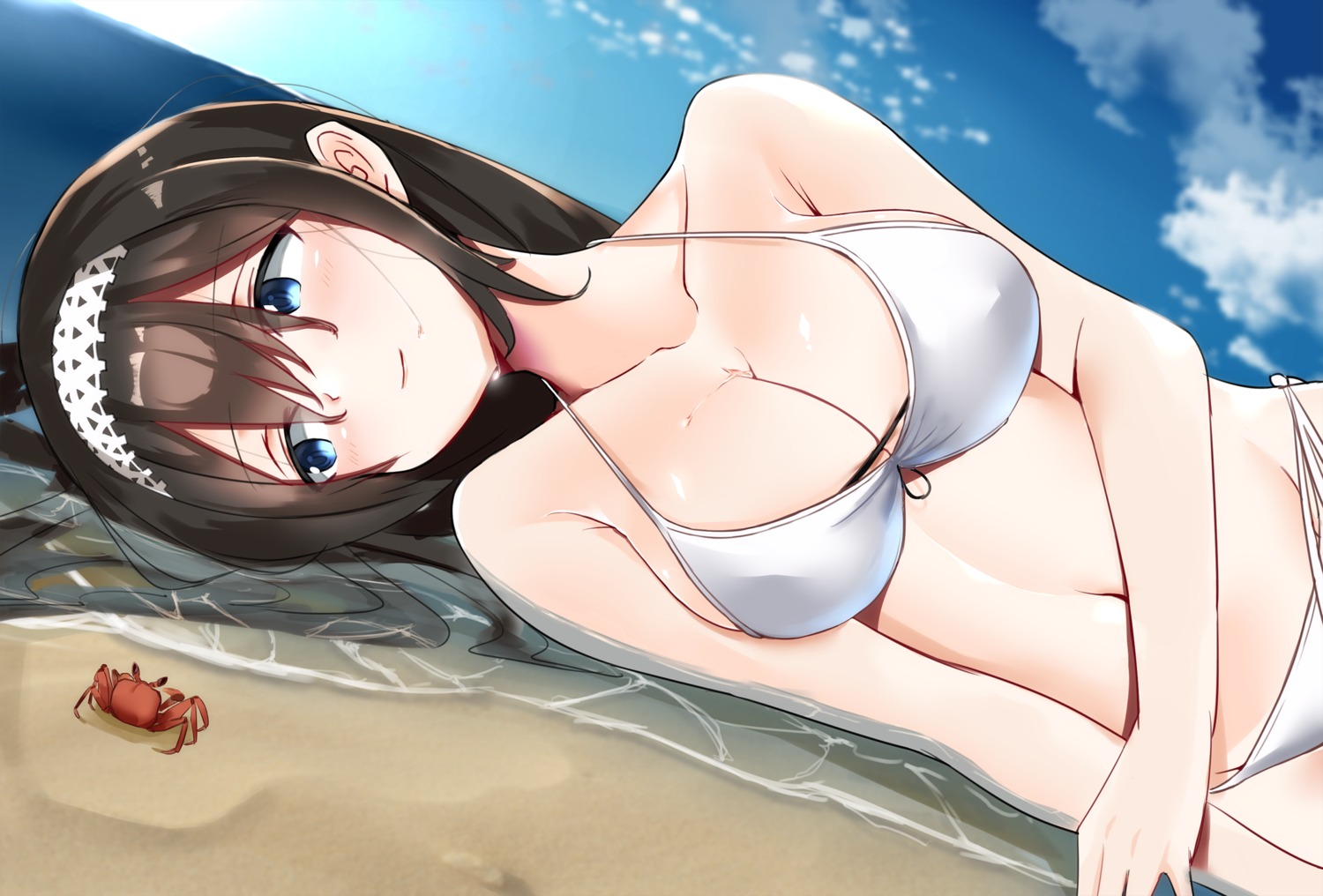 bikini, cleavage, instant_(ioarthus), sagisawa_fumika, swimsuits, the_idolm@ster, the_idolm@ster_cinderella_girls, wet