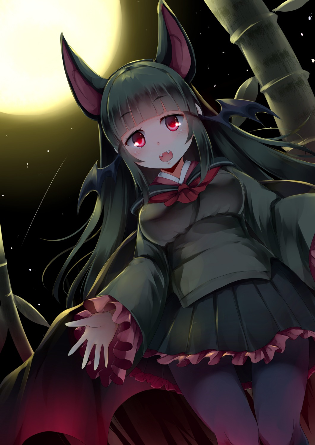 animal_ears, fraternal_myotis, kanzakietc, kemono_friends, lolita_fashion, pantyhose, wa_lolita, wings