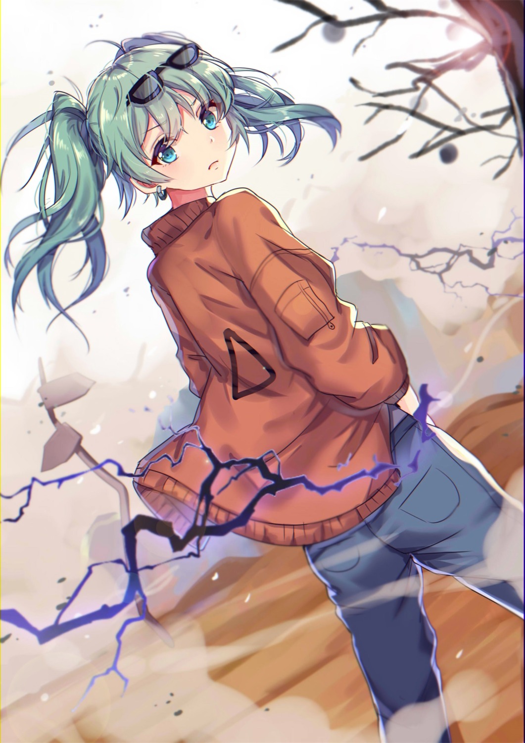 hatsune_miku, megane, shanguier, suna_no_wakusei_(vocaloid), vocaloid