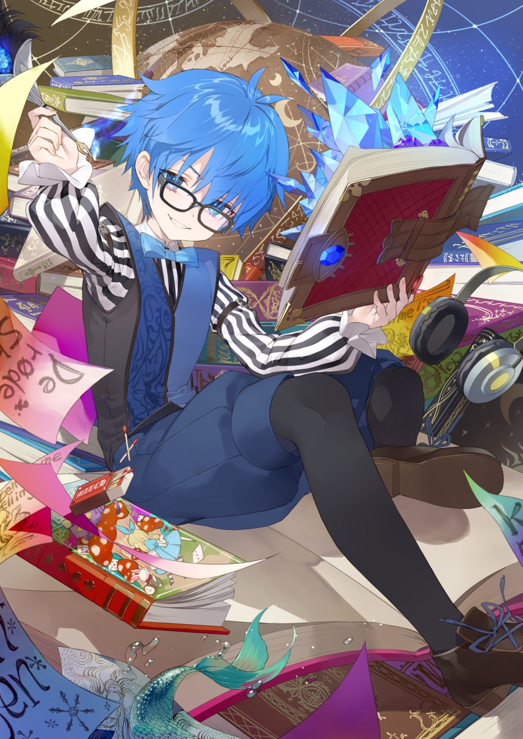 fate/grand_order, hans_christian_andersen_(fate), male, megane, pantyhose, tonito