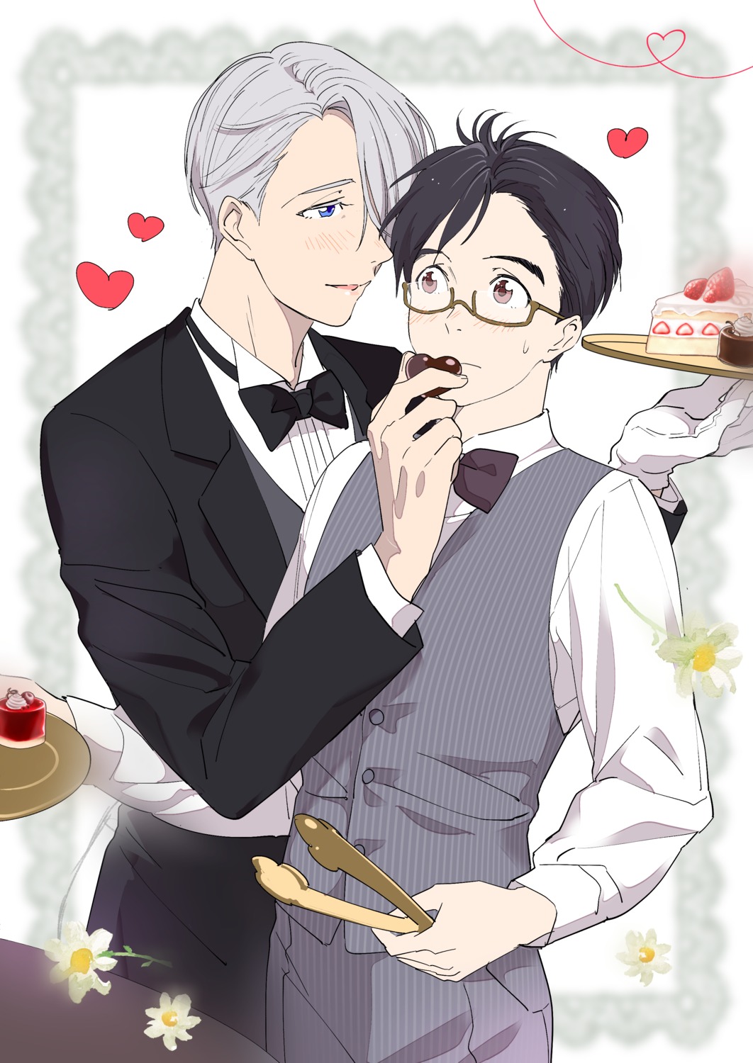 business_suit, katsuki_yuuri, male, megane, momohara_kana, valentine, victor_nikiforov, yaoi