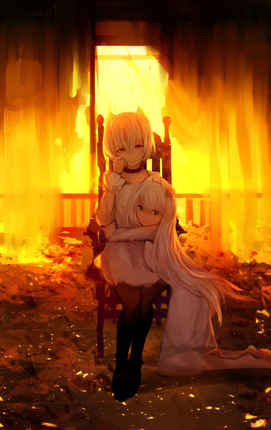 animal_ears, dress, pantyhose, see_through, tarbo_(exxxpiation)