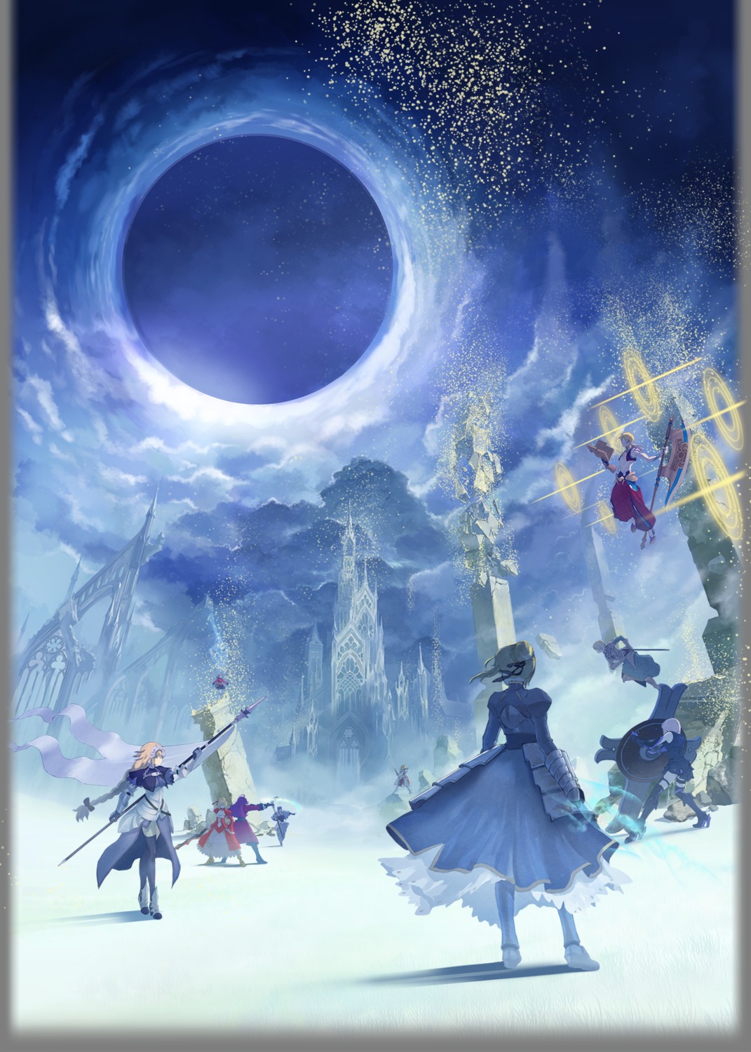 armor, artoria_pendragon_(fate), bedivere_(fate), cu_chulainn_(fate), dress, fate/grand_order, fate/grand_order_arcade, florence_nightingale_(fate)