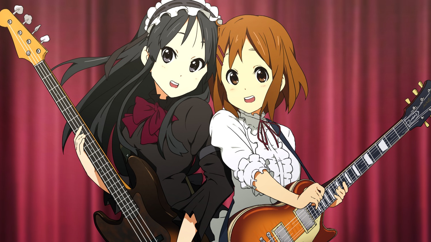 akiyama_mio, guitar, hirasawa_yui, k-on!, kicchi_(tmgk)