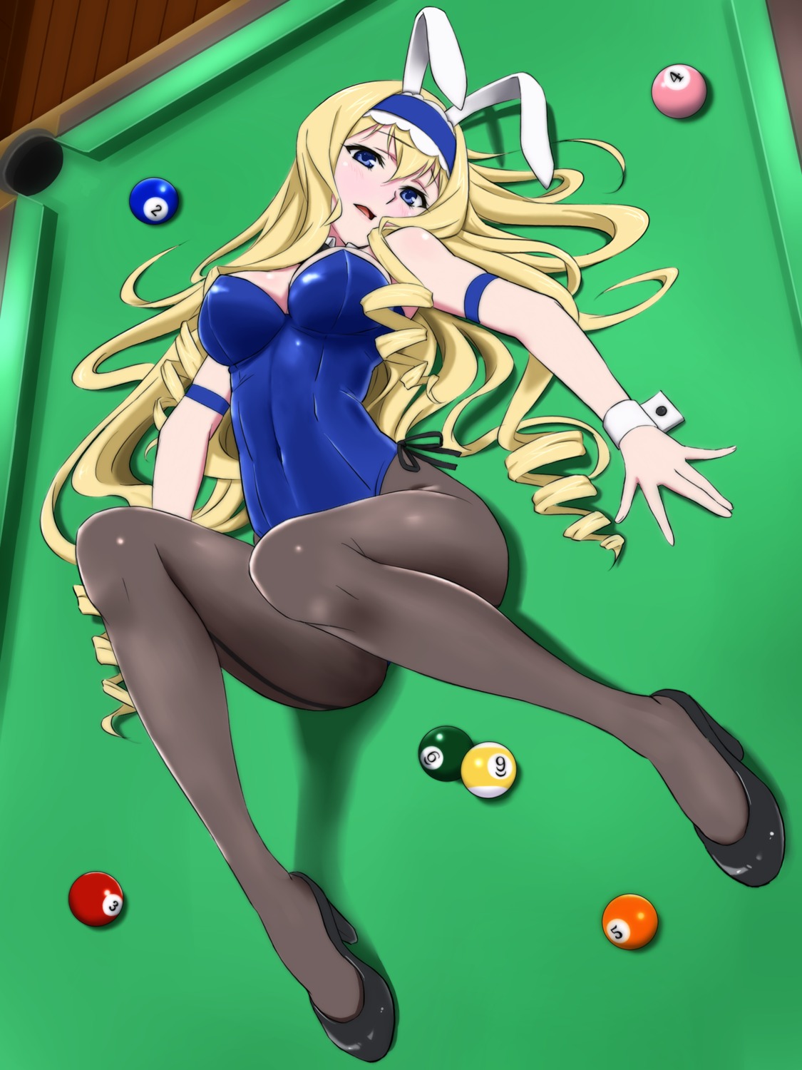 animal_ears, bunny_ears, bunny_girl, cecilia_alcott, cleavage, heels, infinite_stratos, pantyhose, shingyo