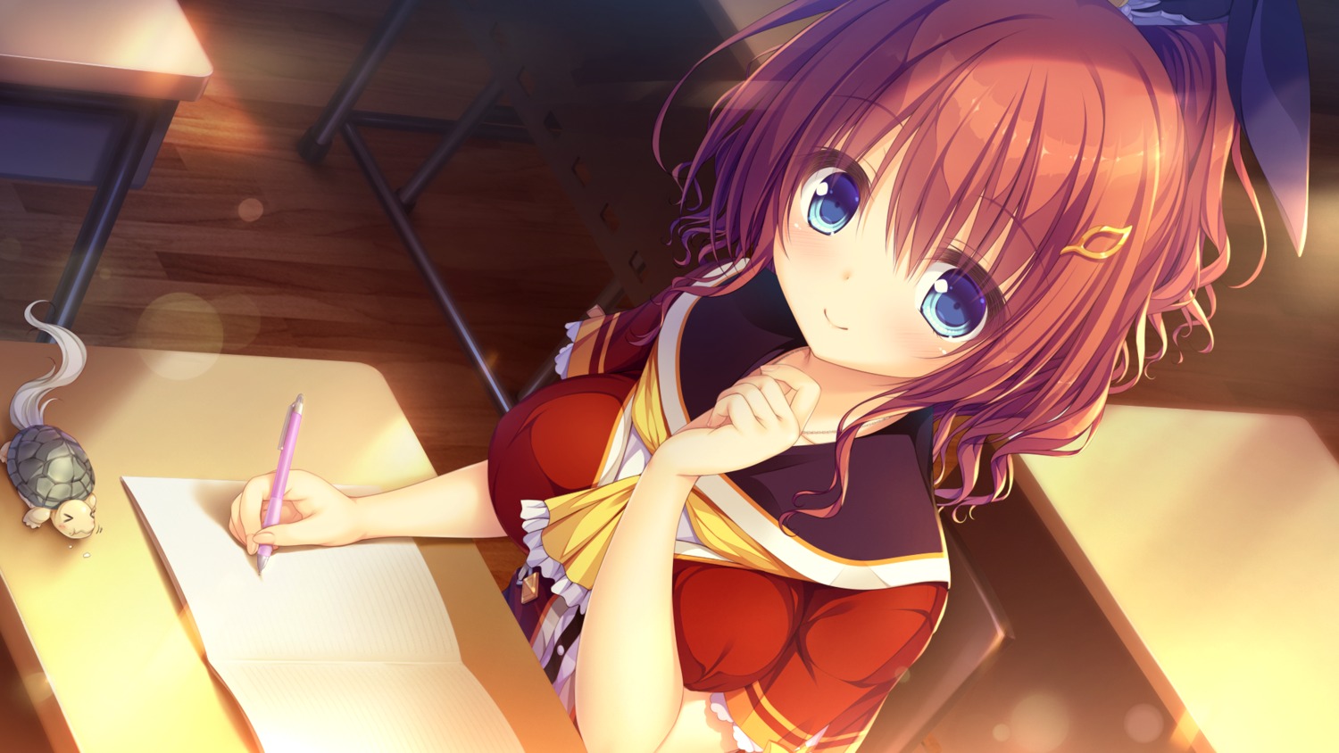 breast_hold, game_cg, hatsujou_sprinkle, meidou_hazuki, mikagami_mamizu, seifuku, whirlpool