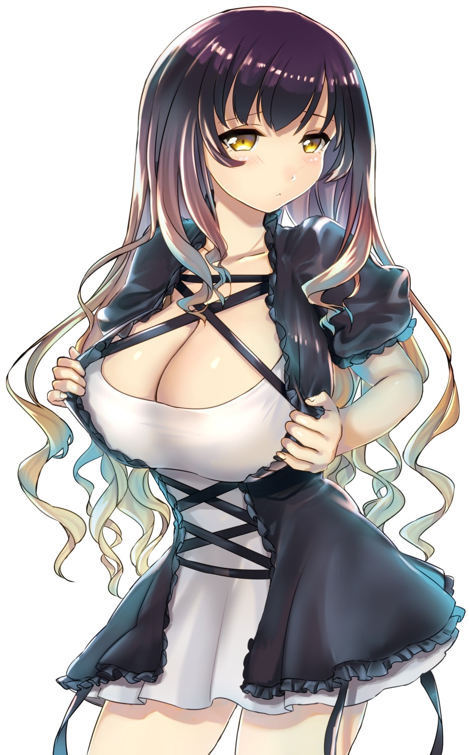 cleavage, dress, hijiri_byakuren, poko_(mammypoko), touhou, undressing