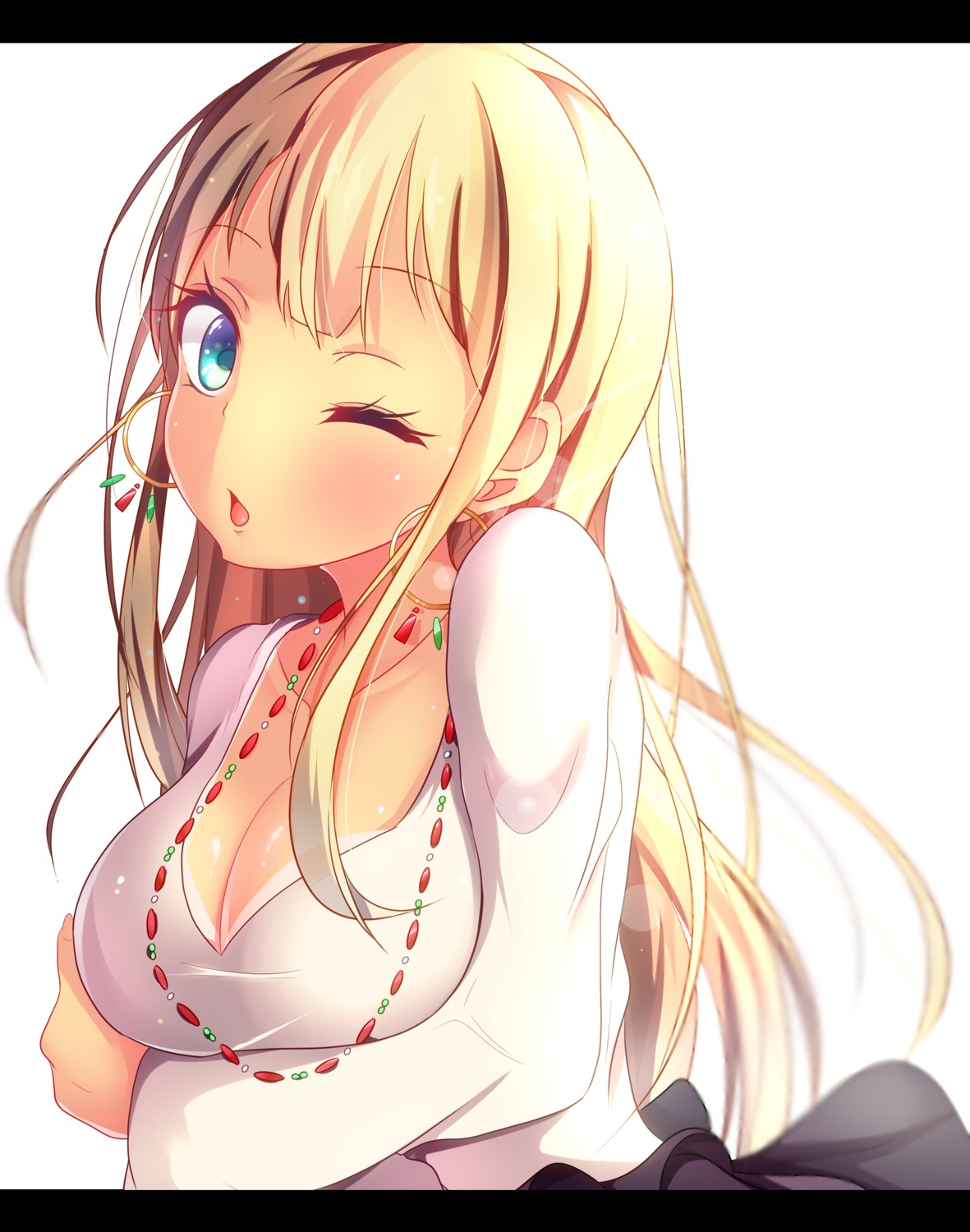 10mk, alessandra_susu, breast_hold, cleavage, tan_lines, tokyo_7th_sisters