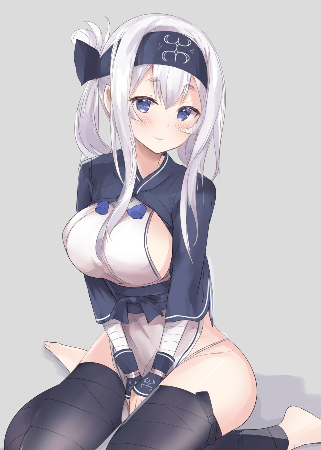 kamoi_(kancolle), kantai_collection, natsu_(sinker8c), no_bra, pantsu, thighhighs