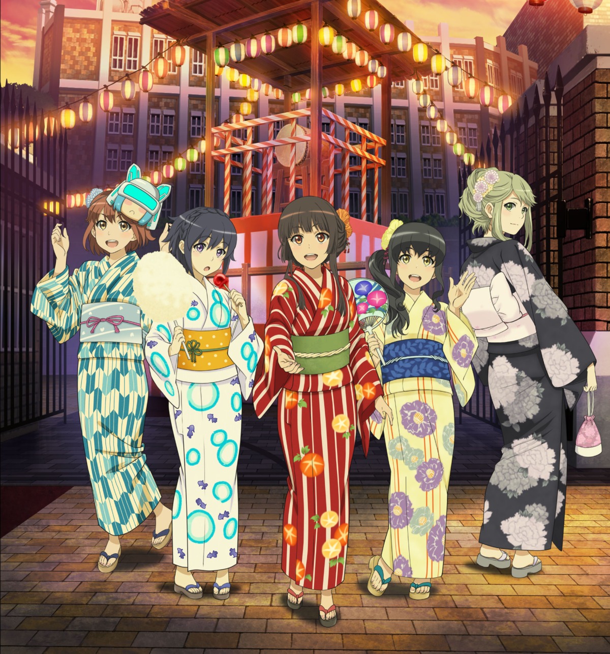 miyama_tsubame, namori_mana, sajima_yuumi, school_girl_strikers, sumihara_satoka, yaginuma_io, yukata