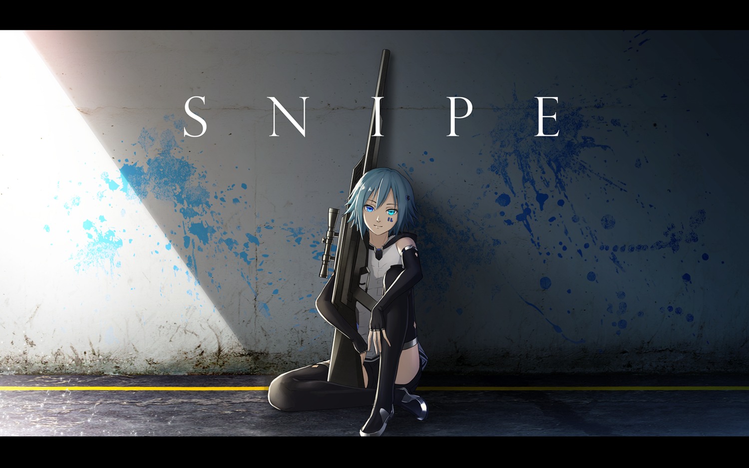 gun, heterochromia, il_(sugi_214), sugi_214, tattoo, thighhighs, wallpaper