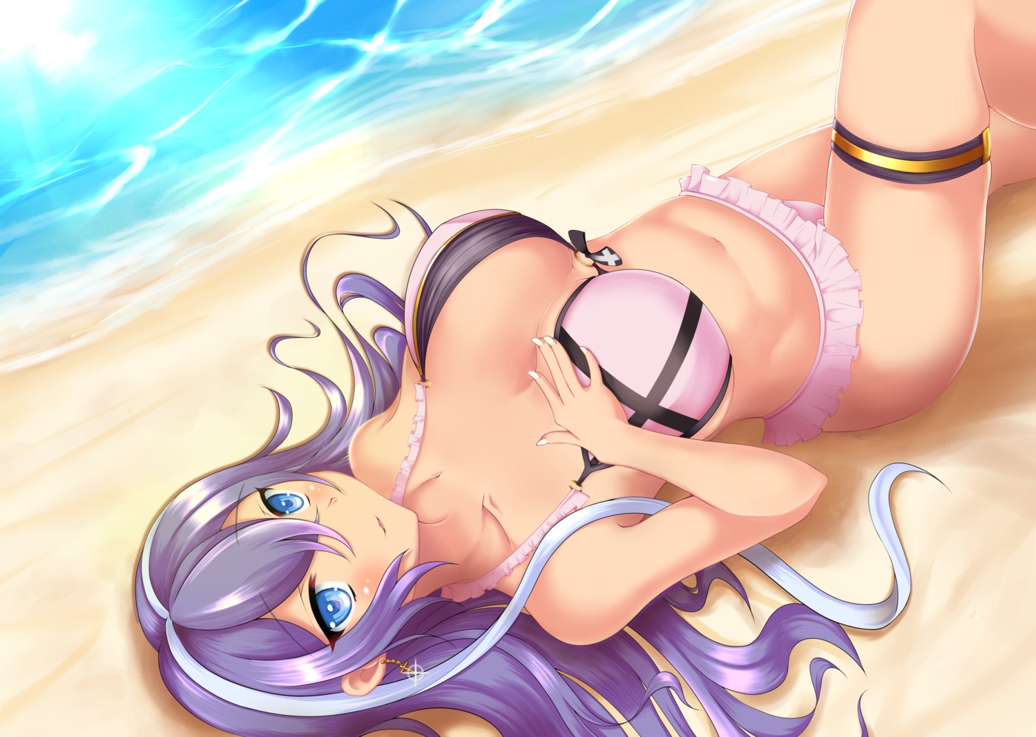 bikini, breast_hold, cleavage, garter, isabelle_(shadowverse), shadowverse, swimsuits, yatsuha_(artist)