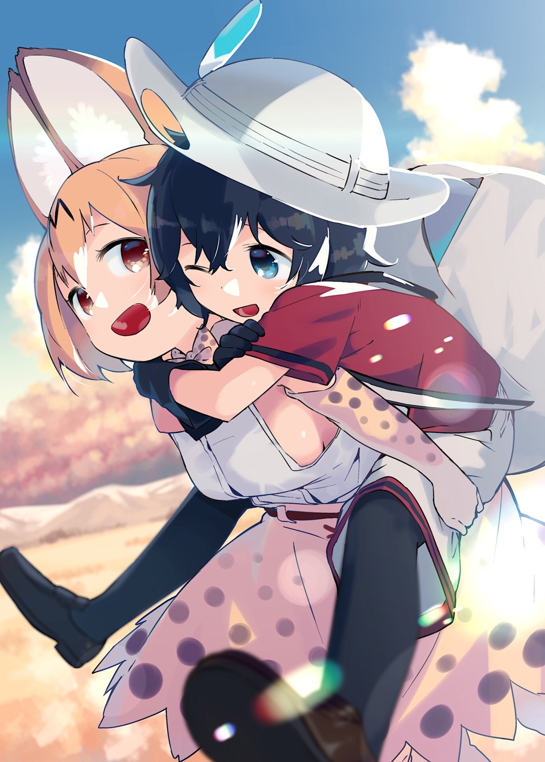 animal_ears, kaban_(kemono_friends), kemono_friends, mizu_asato, pantyhose, serval