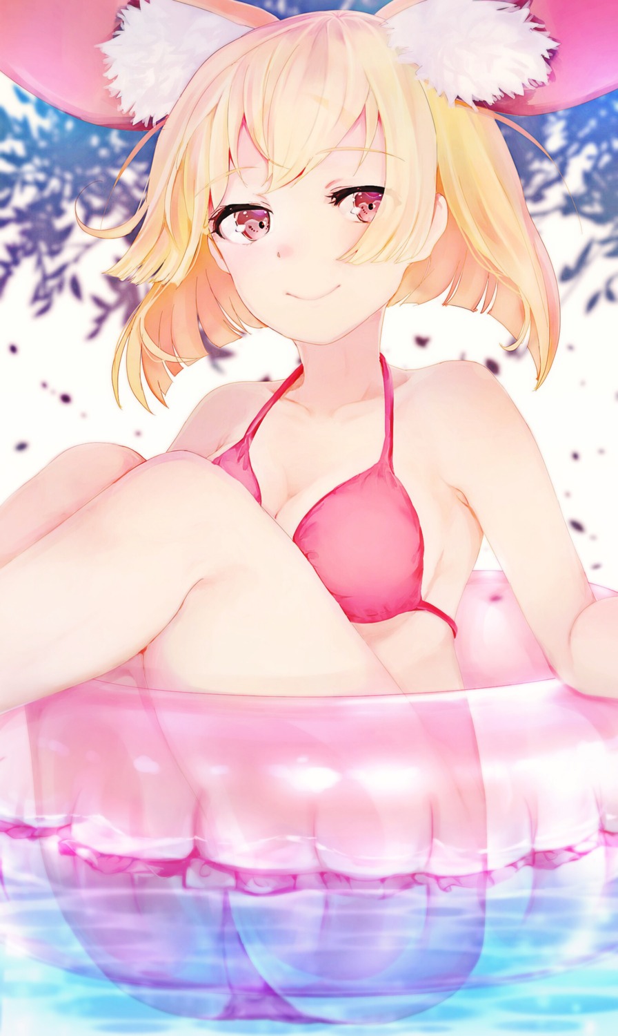 ancolatte_(onikuanco), animal_ears, bikini, cleavage, fennec_(kemono_friends), kemono_friends, swimsuits, wet