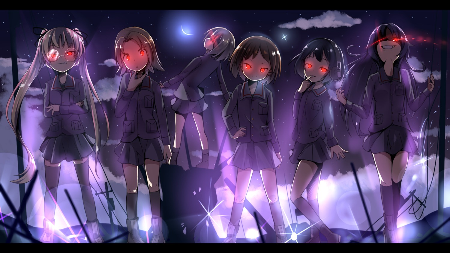girls_und_panzer, headphones, makuran, maruyama_saki, megane, oono_aya, sakaguchi_karina, sawa_azusa