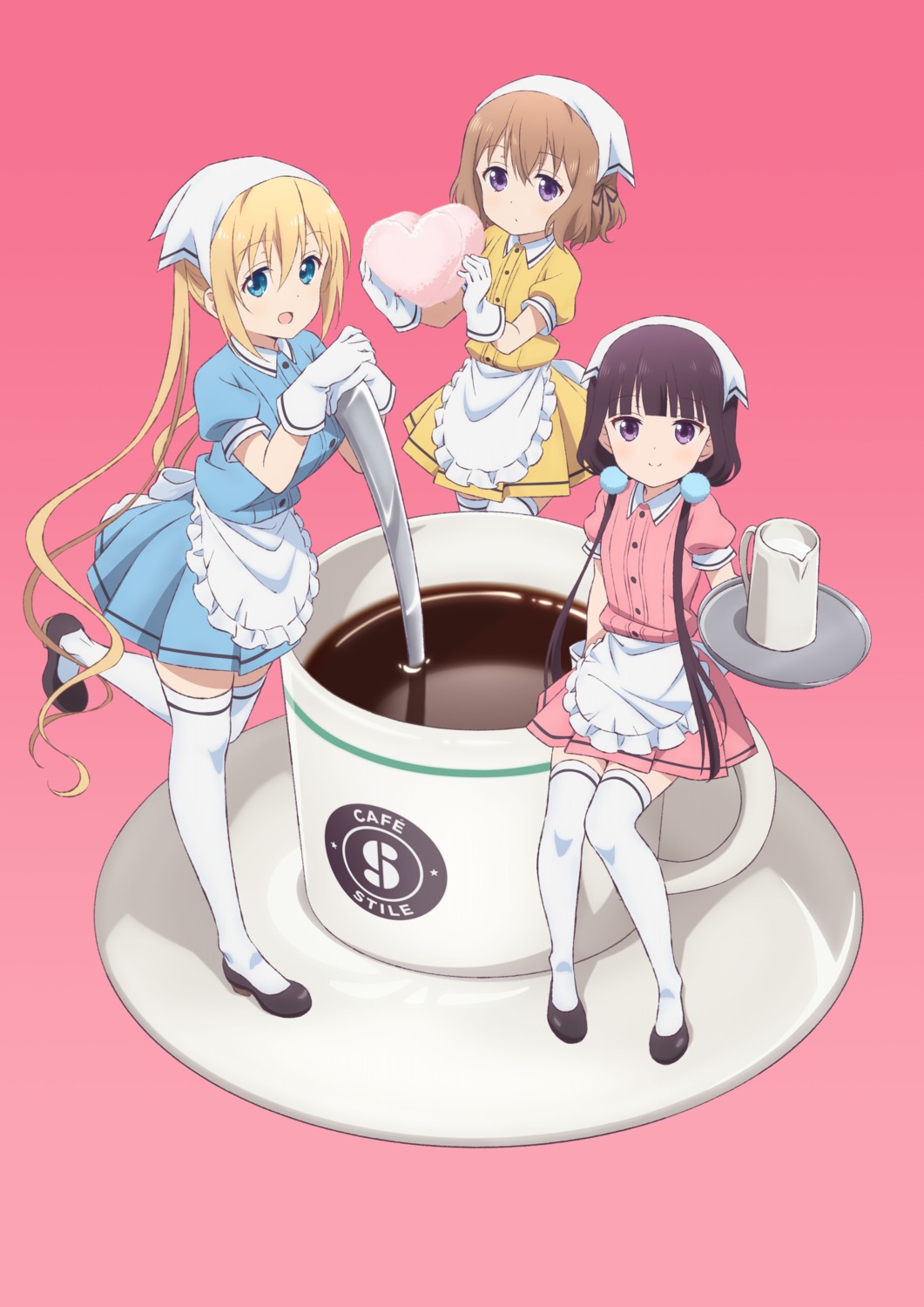 blend_s, hinata_kaho, hoshikawa_mafuyu, sakuranomiya_maika, tagme, thighhighs, waitress