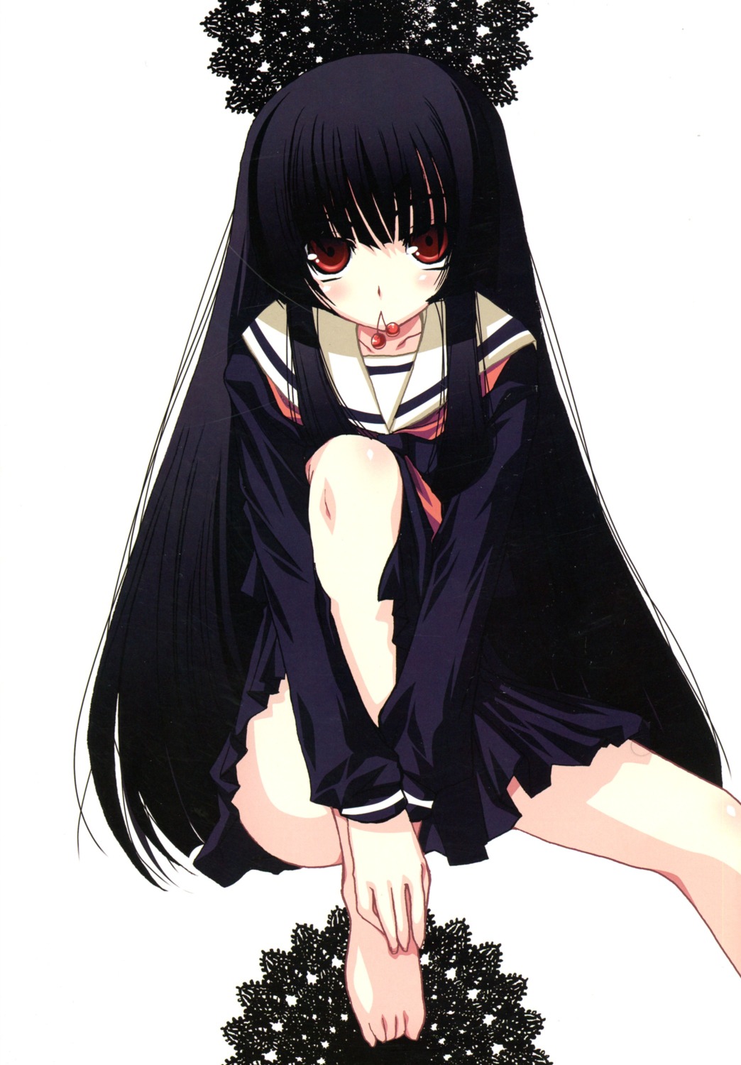 enma_ai, feet, jigoku_shoujo, seifuku, tajima_yoshikazu