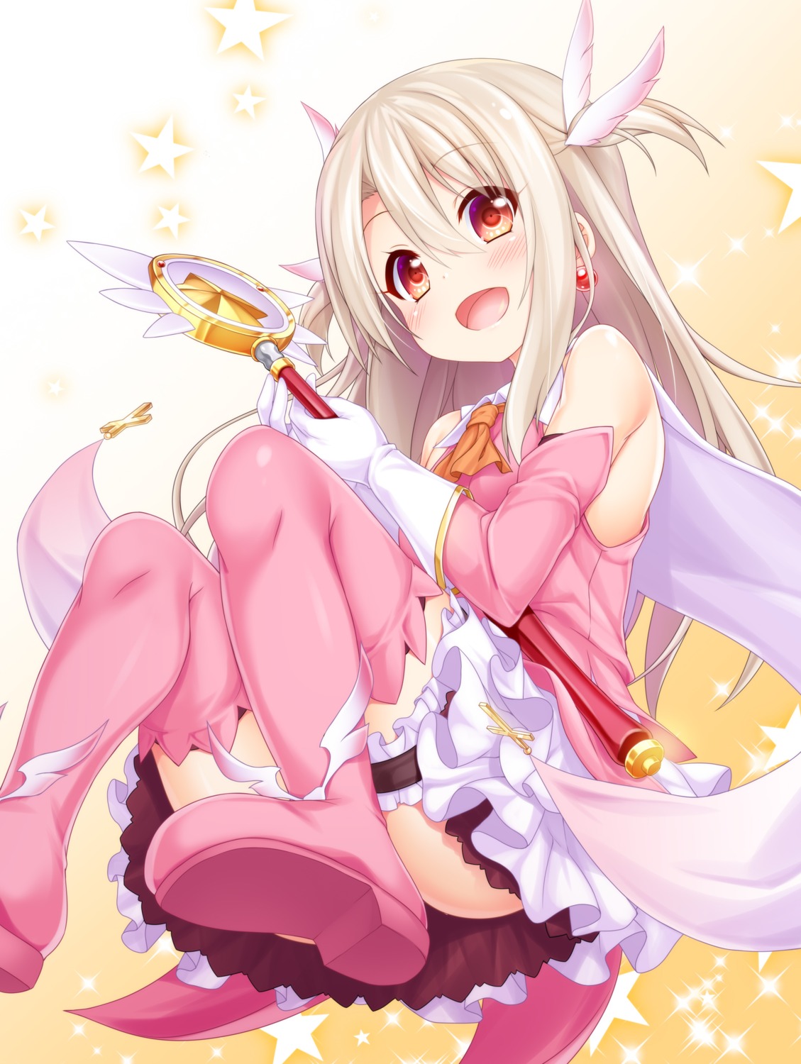 fate/kaleid_liner_prisma_illya, fate/stay_night, garter, illyasviel_von_einzbern, magical_ruby, thighhighs, wakagi_repa, weapon