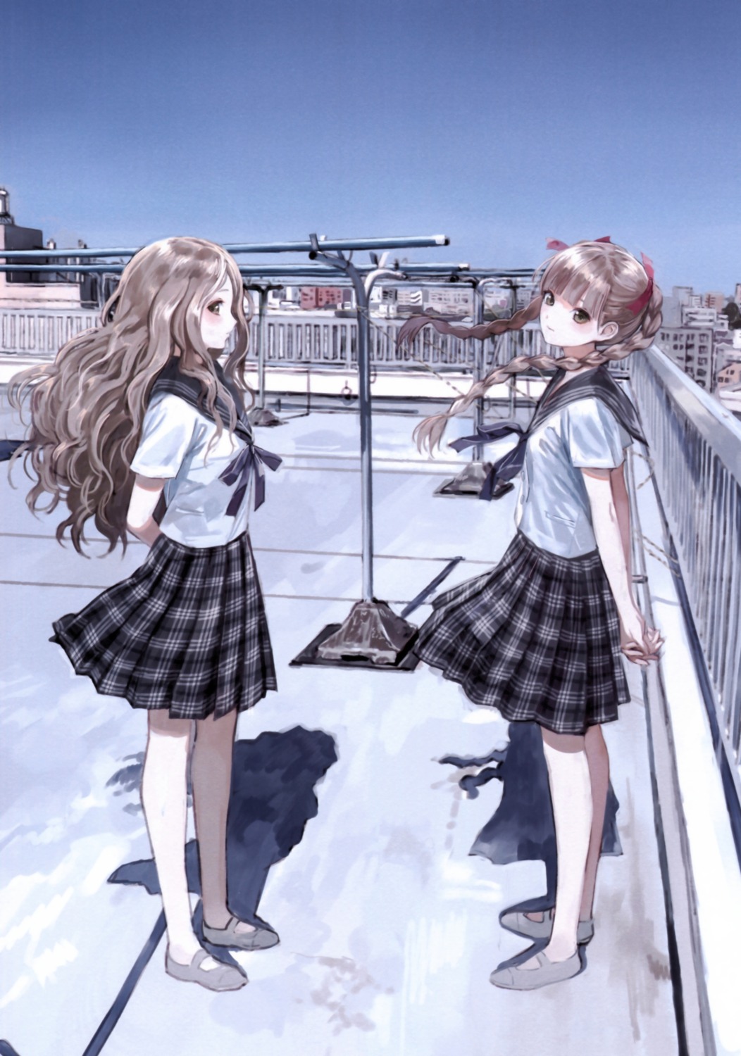 blue_reflection, kishida_mel, seifuku, shijou_raimu, shijou_yuzuki