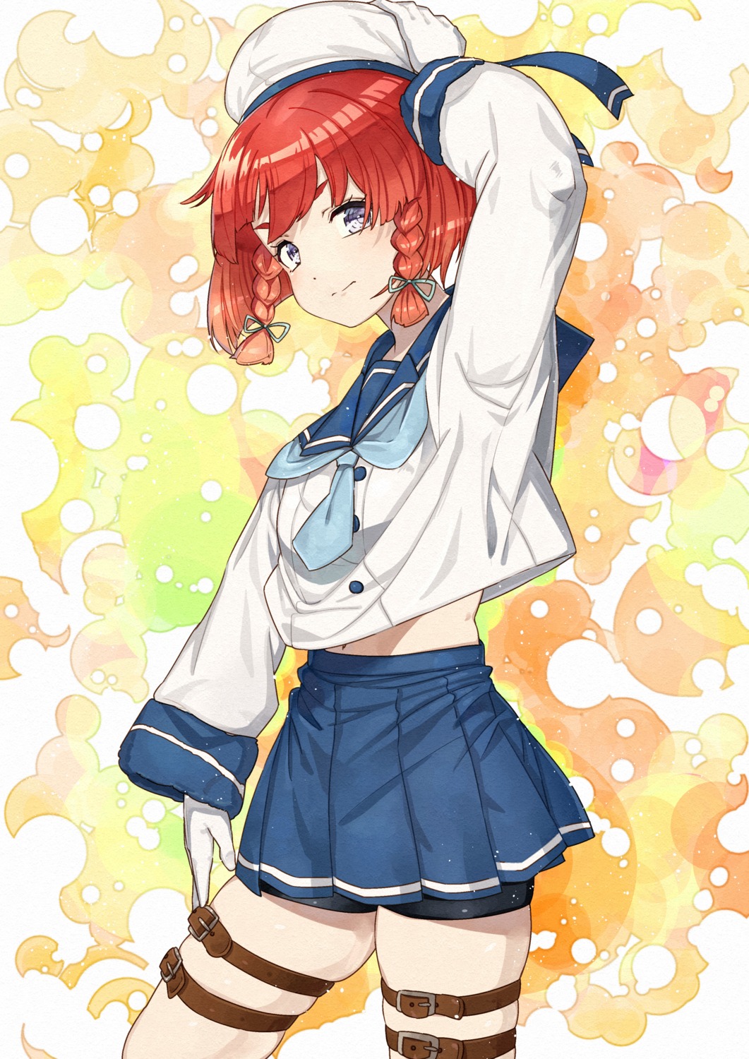 bike_shorts, etorofu_(kancolle), garter, kanmiya_shinobu, kantai_collection, seifuku