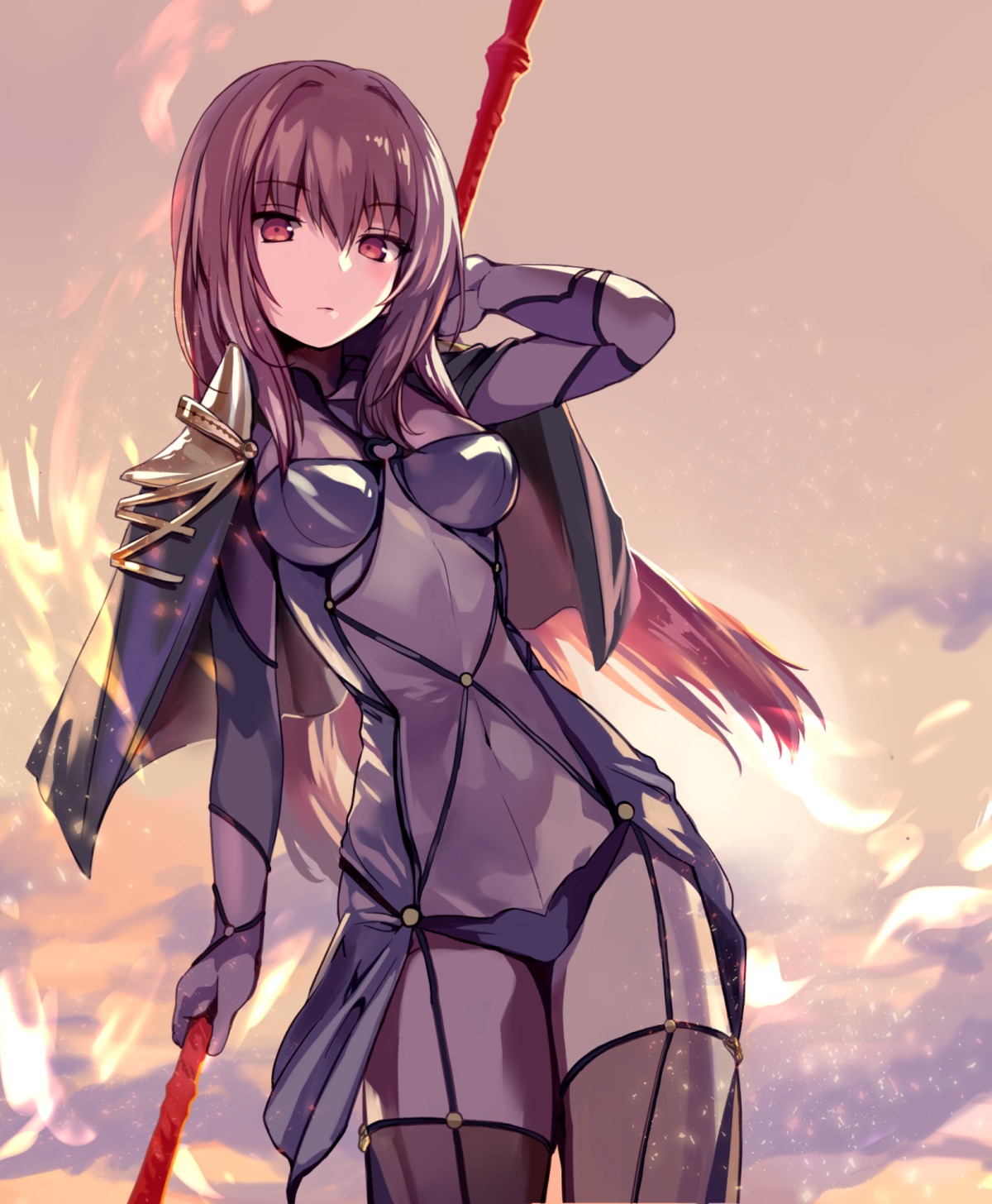 armor, bodysuit, fate/grand_order, nove_(legge), scathach_(fate), weapon