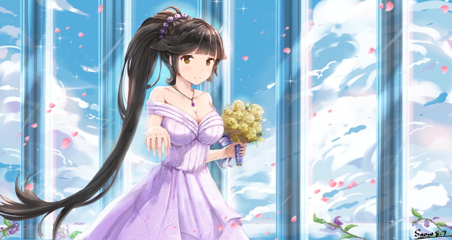 azur_lane, cleavage, dress, snow_(artist), takao_(azur_lane), wedding_dress