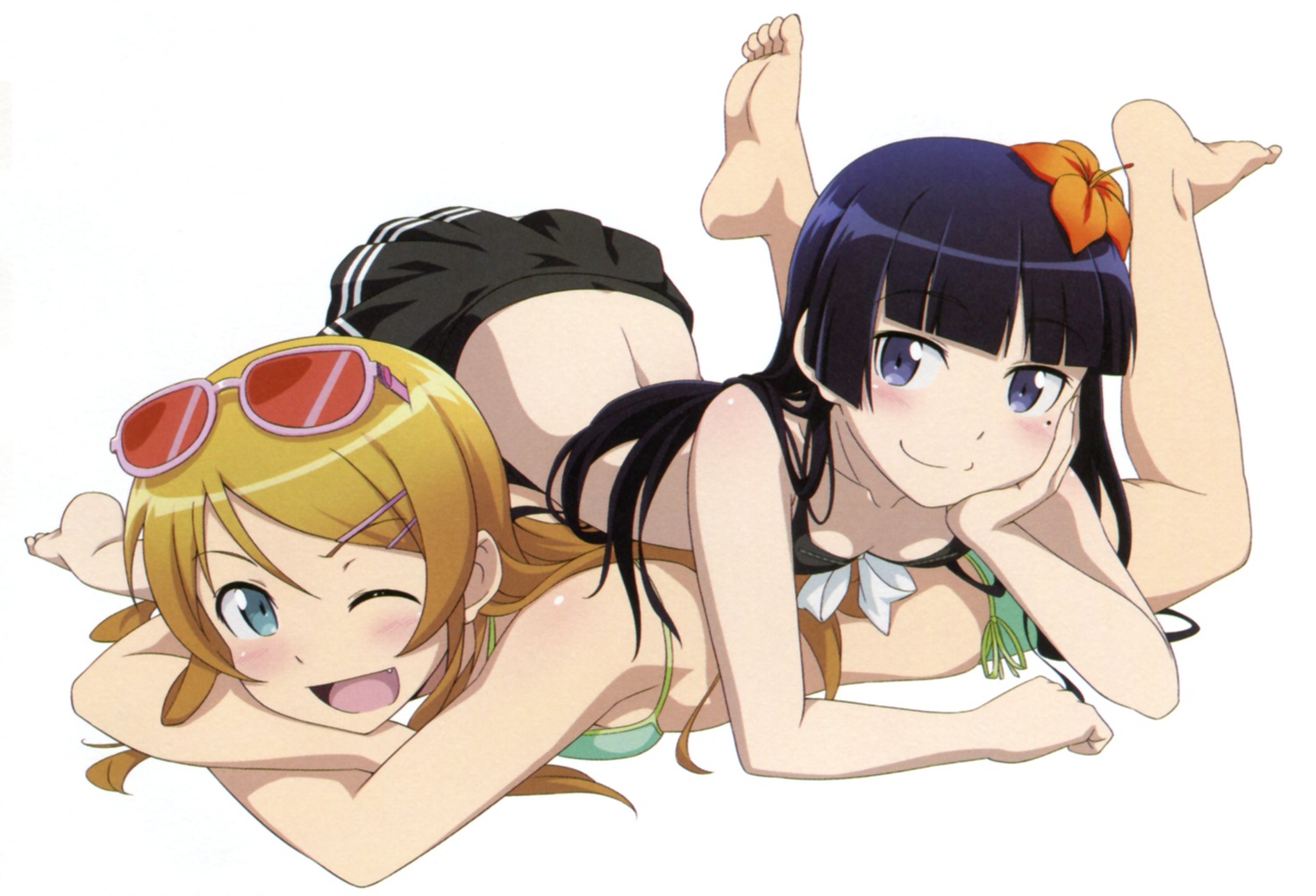 bikini, cleavage, gokou_ruri, gotou_nozomu, kousaka_kirino, megane, ore_no_imouto_ga_konnani_kawaii_wake_ga_nai, swimsuits