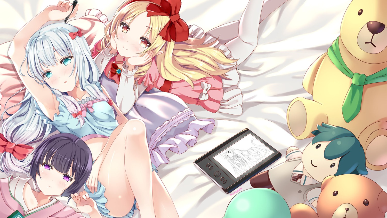 dress, eromanga-sensei, izumi_sagiri, pantyhose, pointy_ears, senju_muramasa, wallpaper, xephonia, yamada_elf