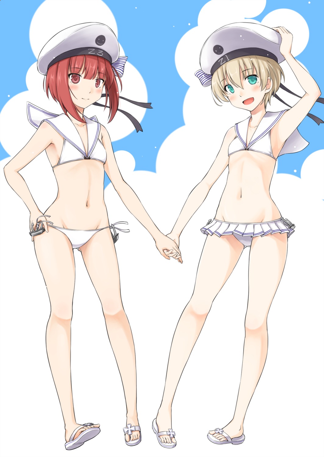 bikini, kantai_collection, swimsuits, yuuki_kazuhito, z1_leberecht_maass_(kancolle), z3_max_schultz_(kancolle)