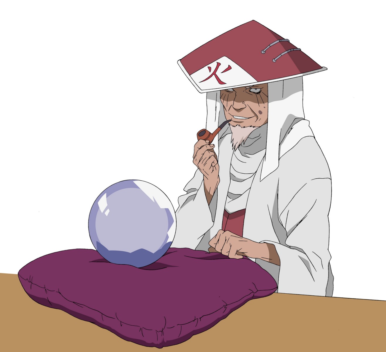 male, naruto, sarutobi_hiruzen, vector_trace