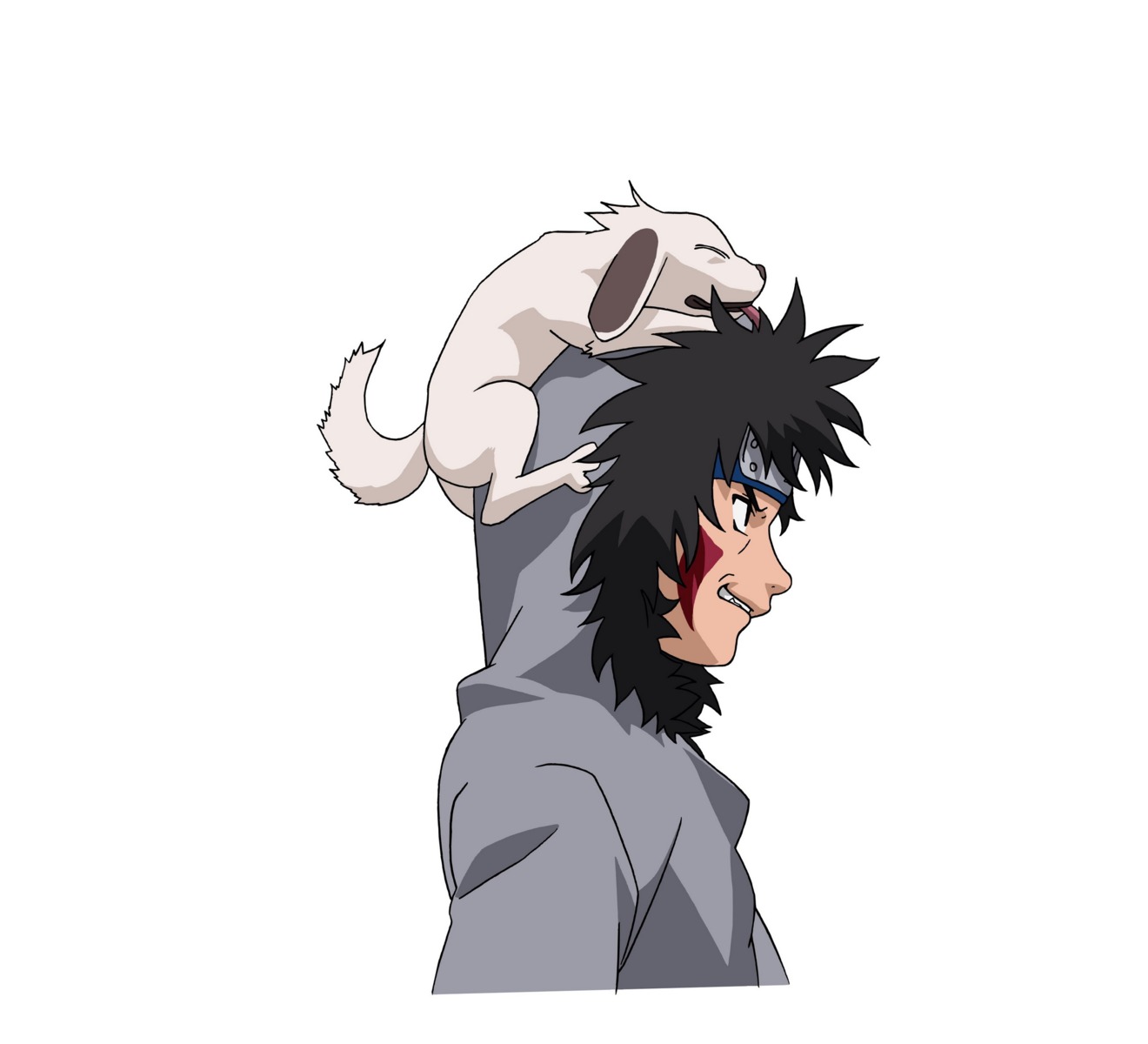 akamaru_(naruto), inuzuka_kiba, male, naruto, vector_trace
