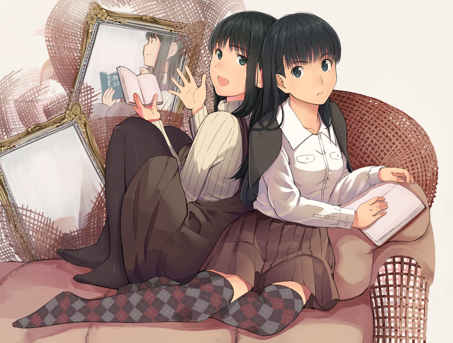 amagami, ayatsuji_tsukasa, pantyhose, santa, seifuku, thighhighs