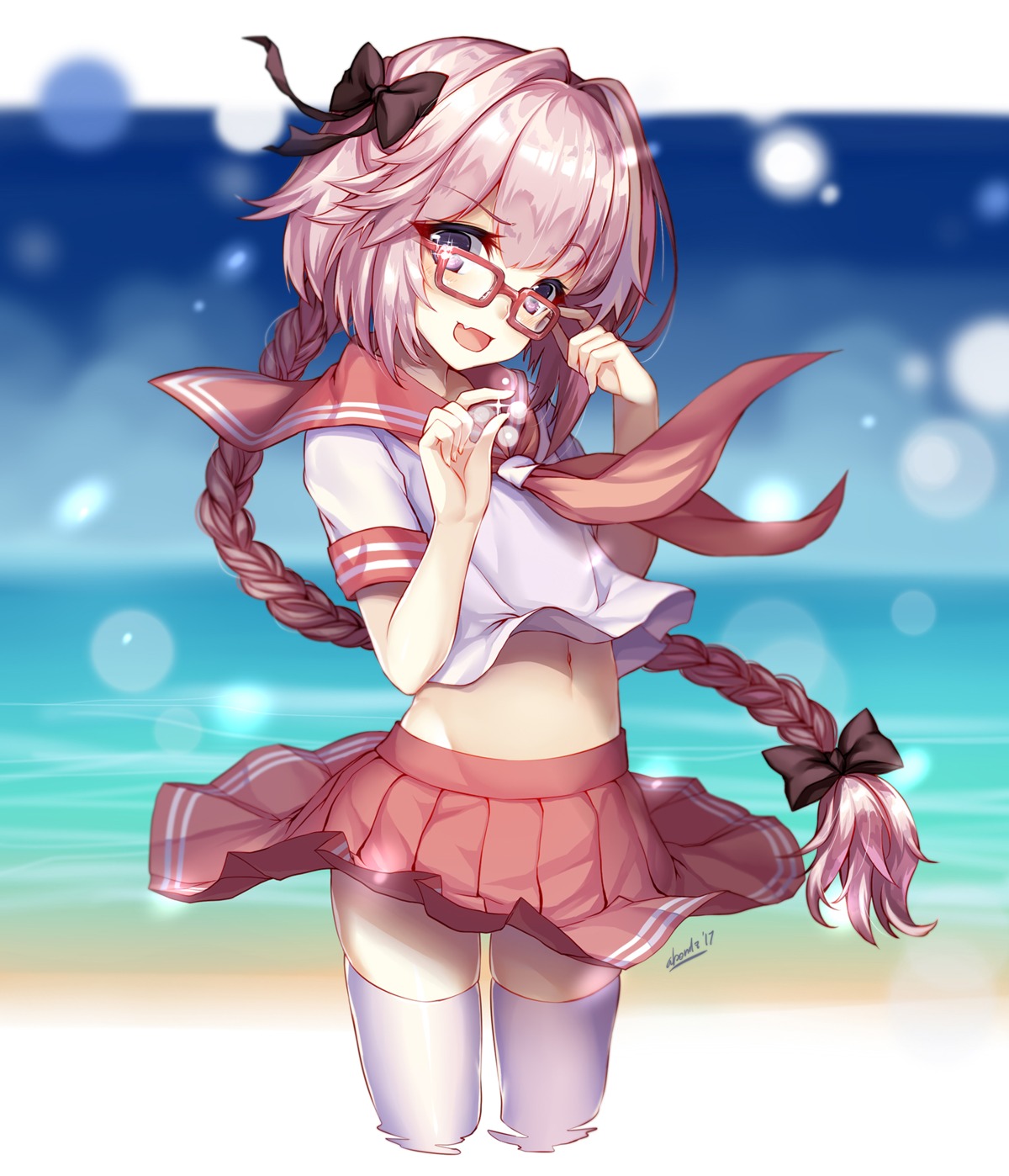 abondz, astolfo_(fate), fate/apocrypha, fate/grand_order, fate/stay_night, megane, seifuku, thighhighs