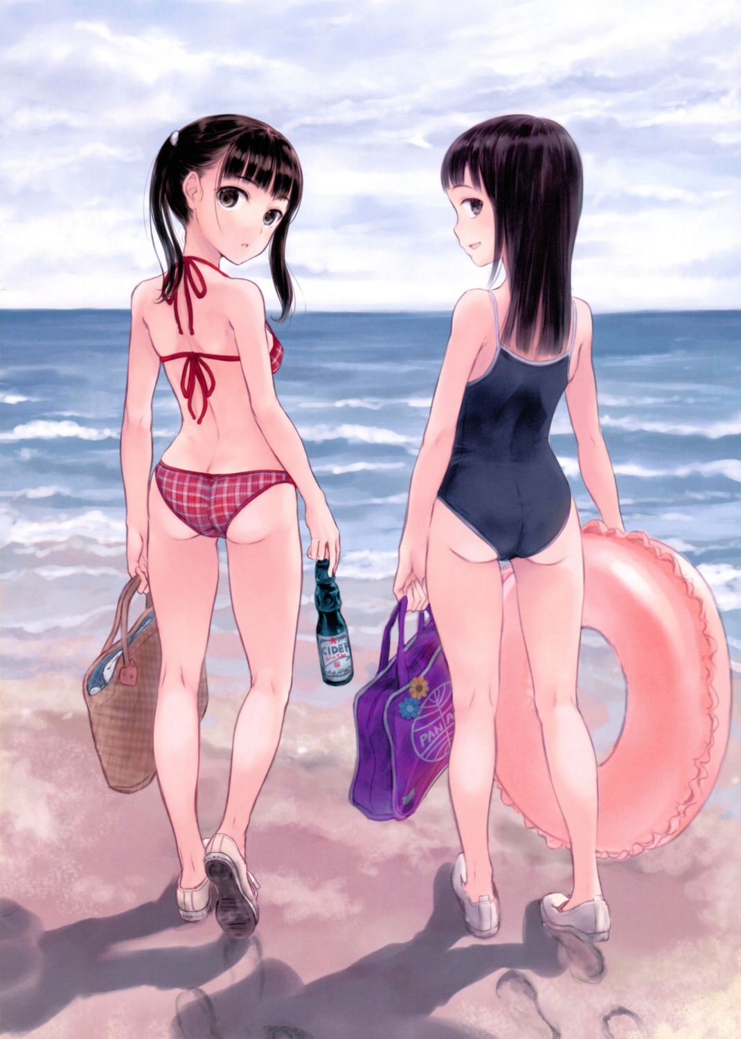ass, bikini, fujita_hidetoshi, school_swimsuit, swimsuits