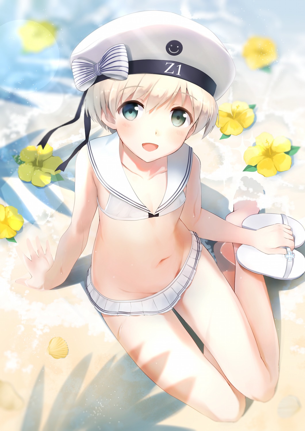 bikini, cocolo_(co_co_lo), kantai_collection, swimsuits, wet, z1_leberecht_maass_(kancolle)