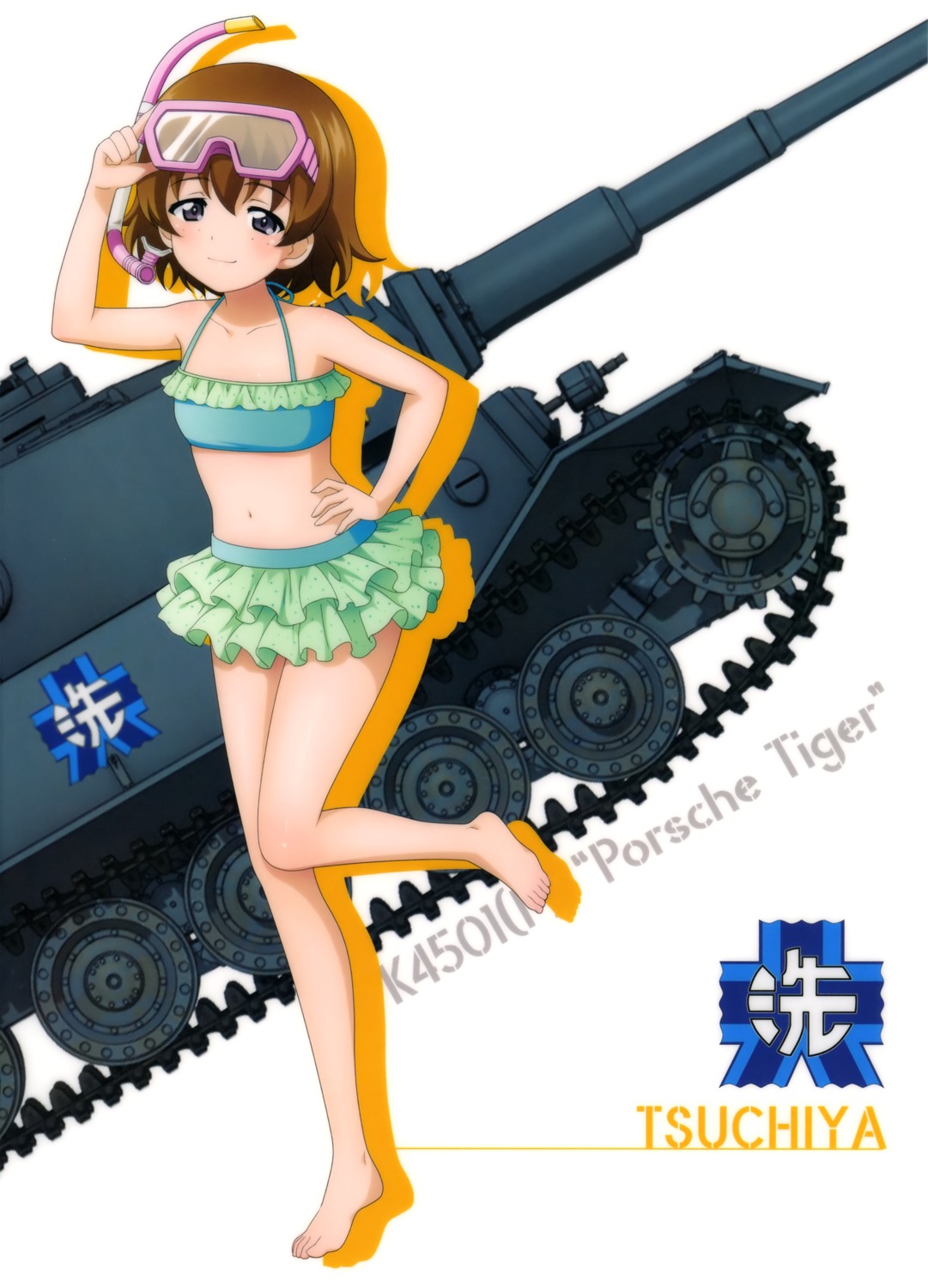 bikini, girls_und_panzer, swimsuits, tsuchiya_(girls_und_panzer)