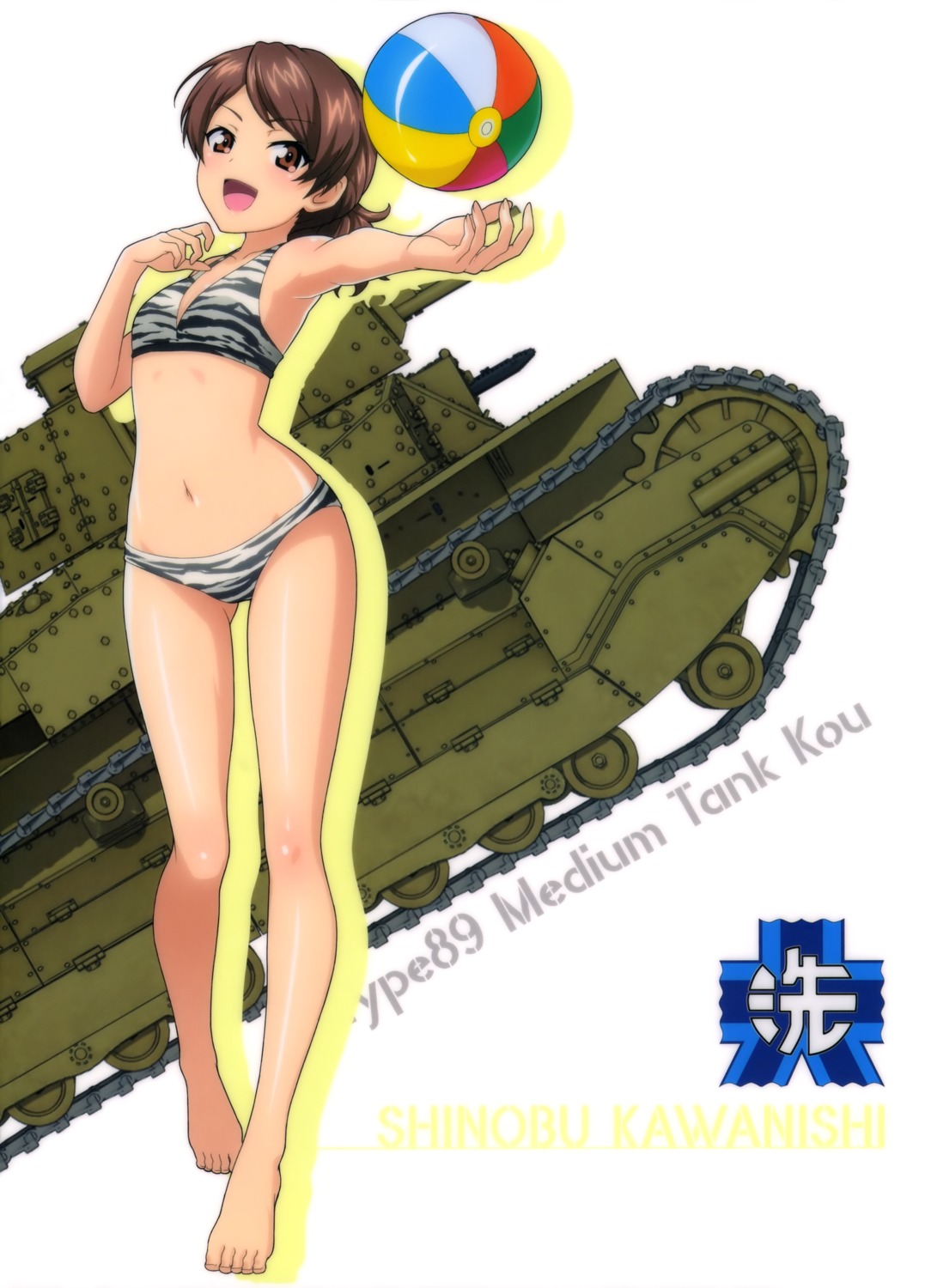 bikini, girls_und_panzer, kawanishi_shinobu, swimsuits