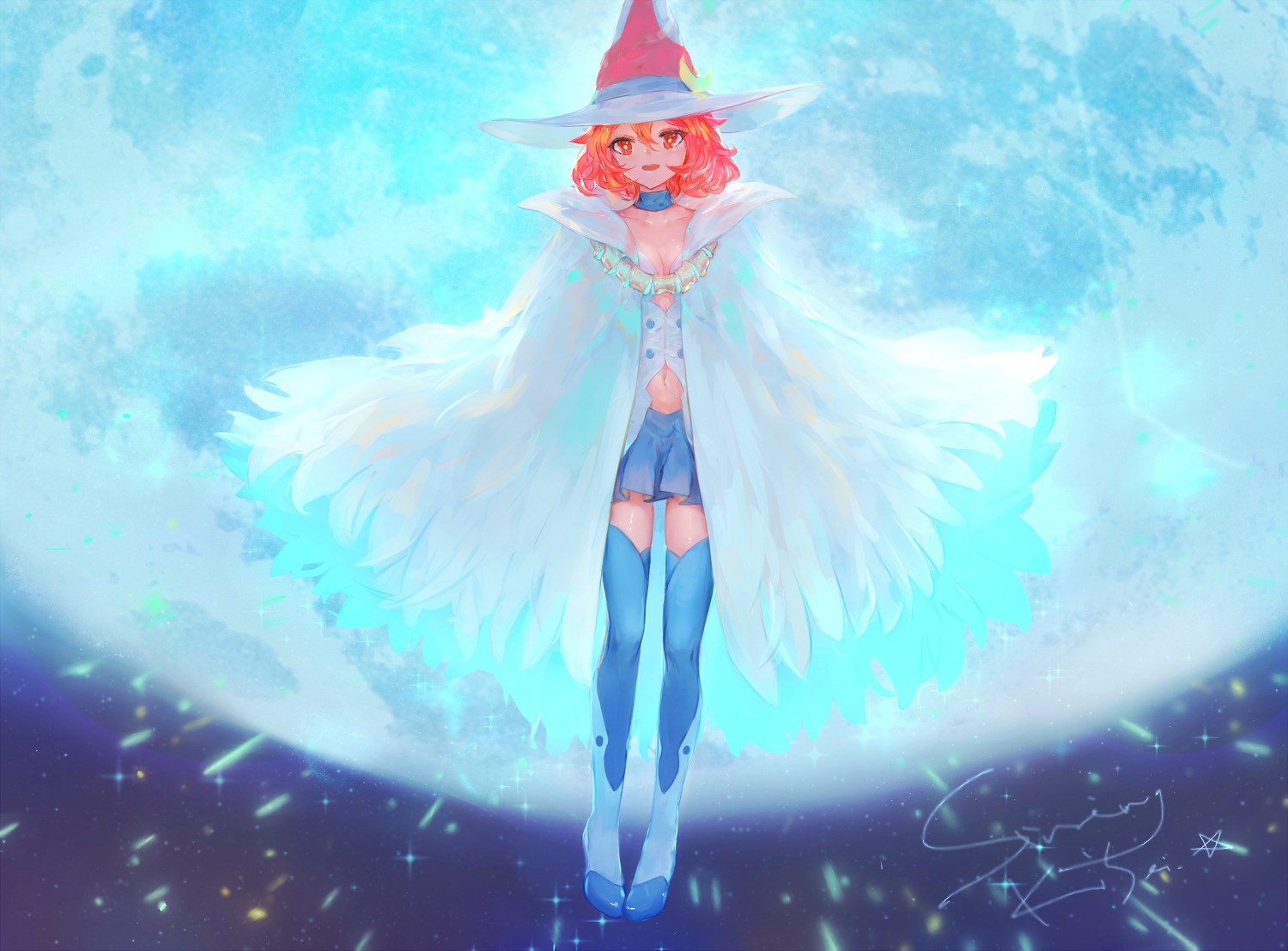 cleavage, kisei2, little_witch_academia, shiny_chariot, thighhighs, witch