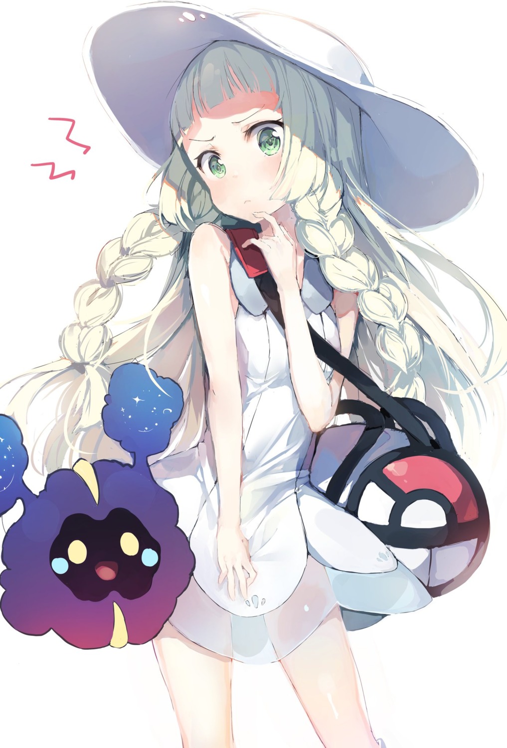 cosmog, dress, lillie_(pokemon), pokemon, pokemon_sm, pokemon_usum, see_through, umibouzu