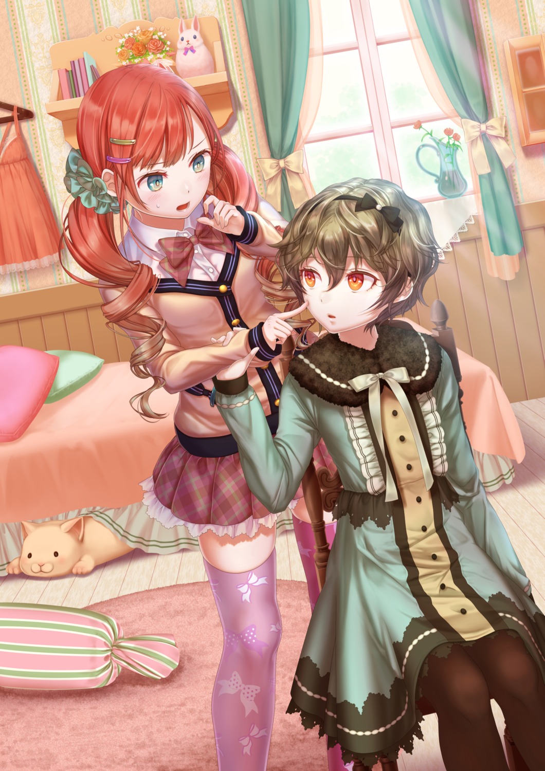 crossdress, daisan_oujo, dress, pantyhose, thighhighs, trap
