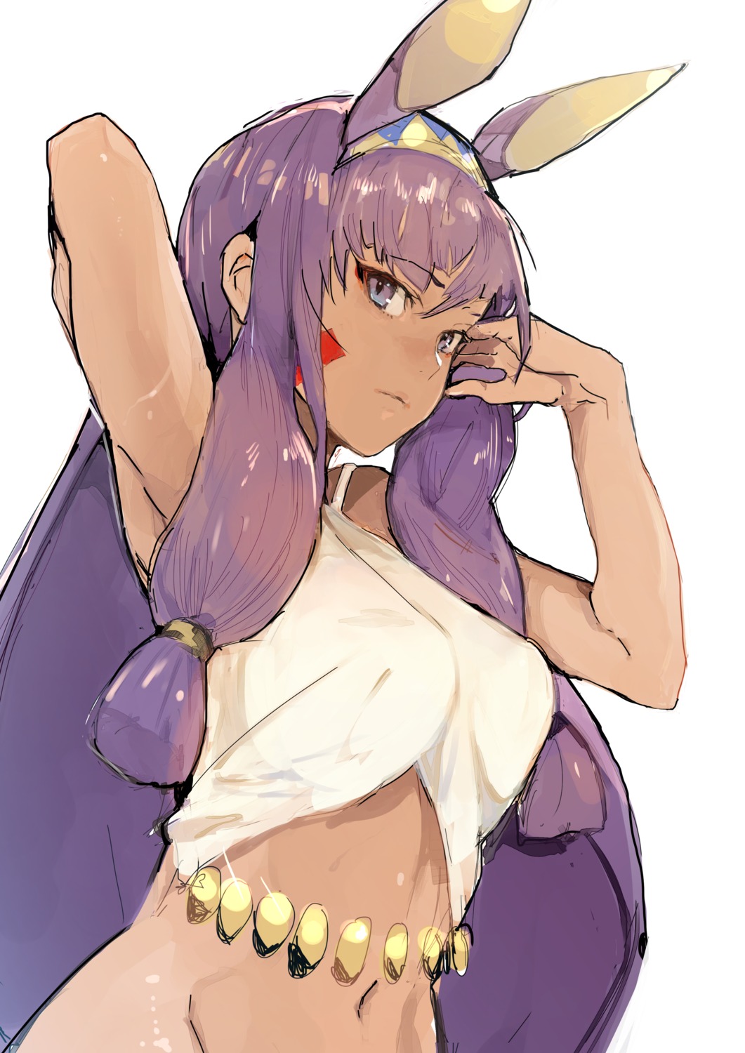 animal_ears, bottomless, bunny_ears, fate/grand_order, hiranko, nitocris_(fate)