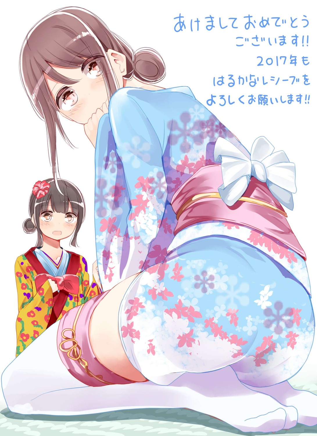 ass, feet, harukana_receive, higa_kanata, kimono, nyoi_jizai, oozora_haruka, thighhighs