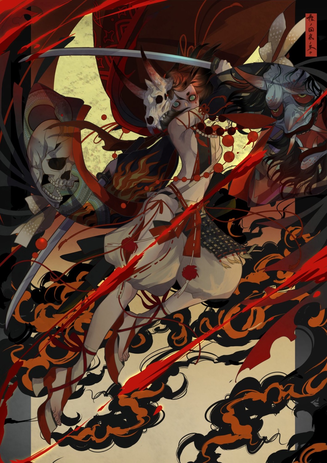 duplicate, heels, nanahara_shie, no_bra, sword