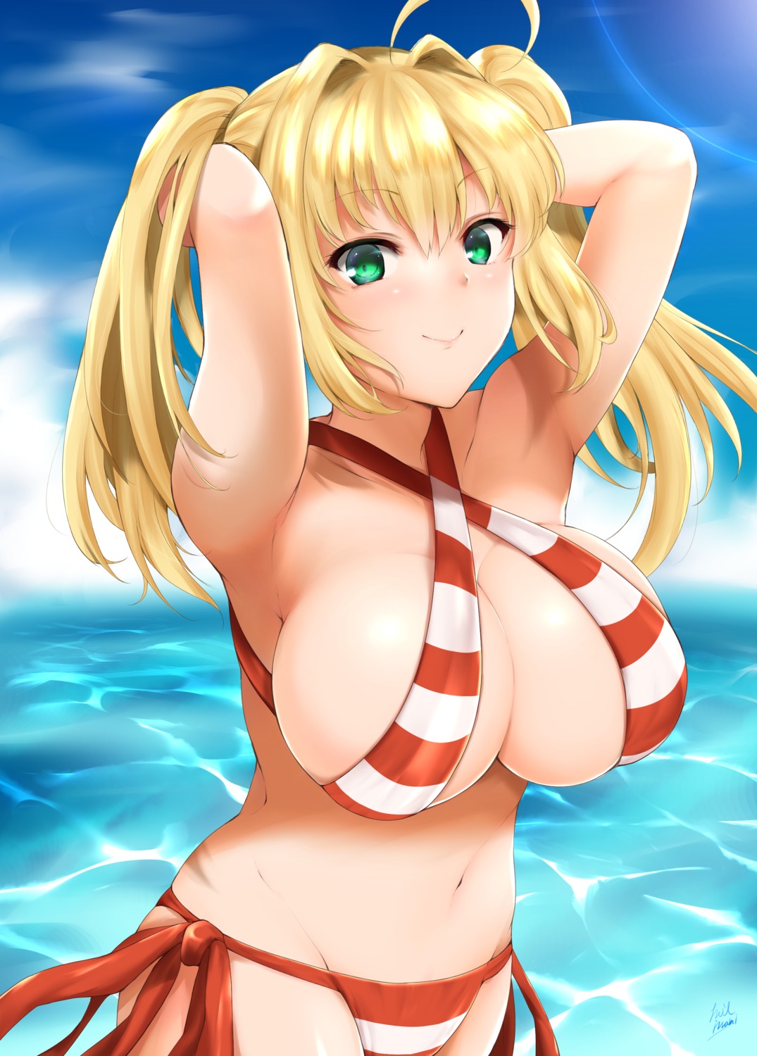 bikini, cleavage, fate/grand_order, nero_claudius_(fate), swimsuits, yue_(show-ei)