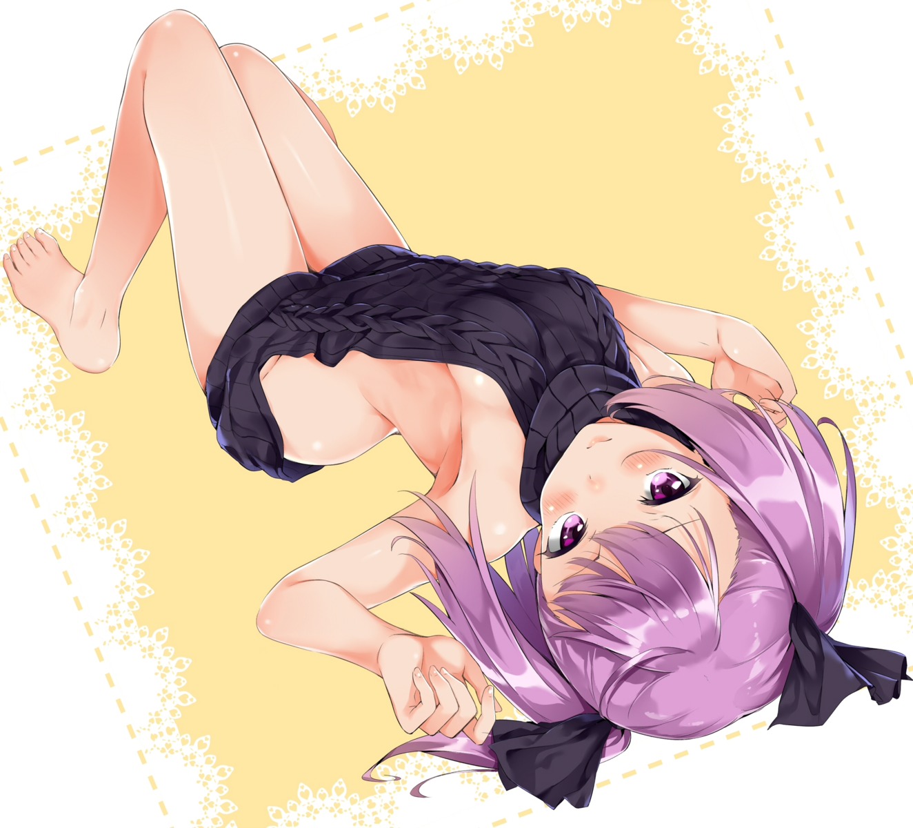 fate/grand_order, feet, helena_blavatsky_(fate), mishin_(mbmnk), no_bra, sweater