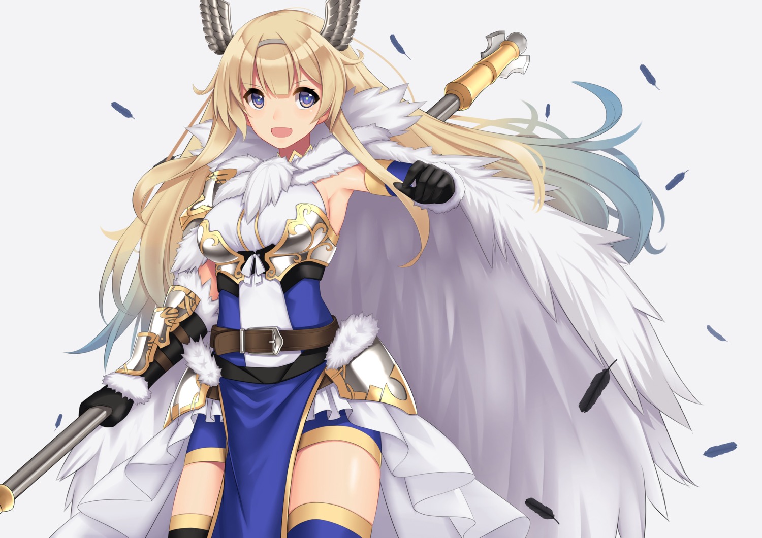 allenes, shendaimenghuatan, thighhighs, weapon