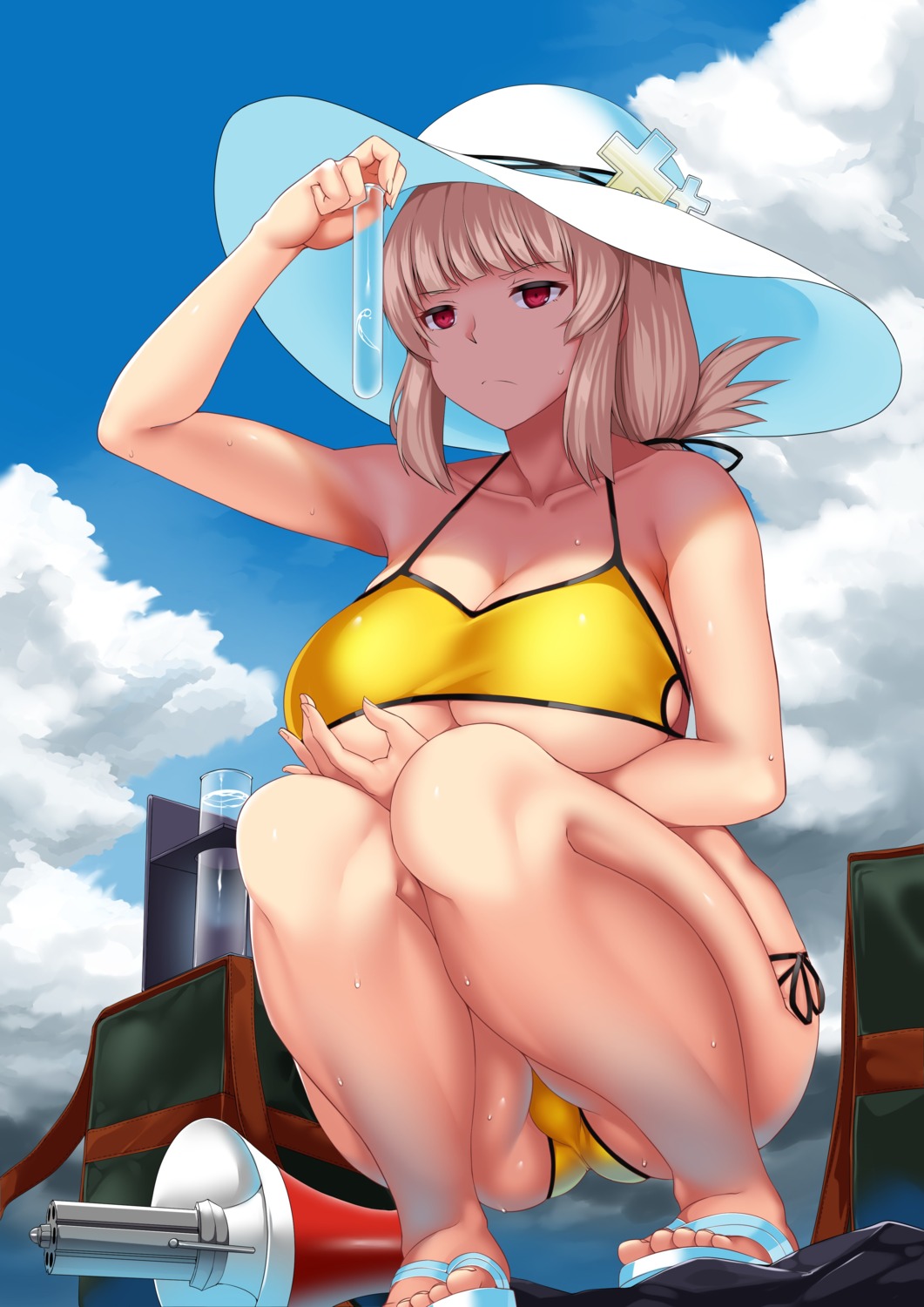 ass, bikini, breast_hold, cleavage, fate/grand_order, florence_nightingale_(fate), hitotsuki_nebura, swimsuits, underboob