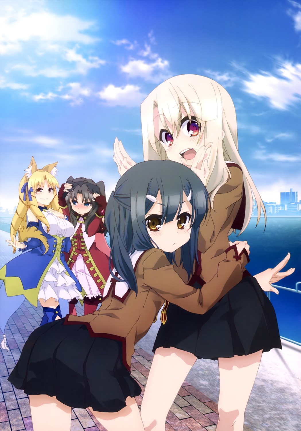 animal_ears, dress, fate/kaleid_liner_prisma_illya, fate/stay_night, illyasviel_von_einzbern, luviagelita_edelfelt, miyu_edelfelt, nekomimi