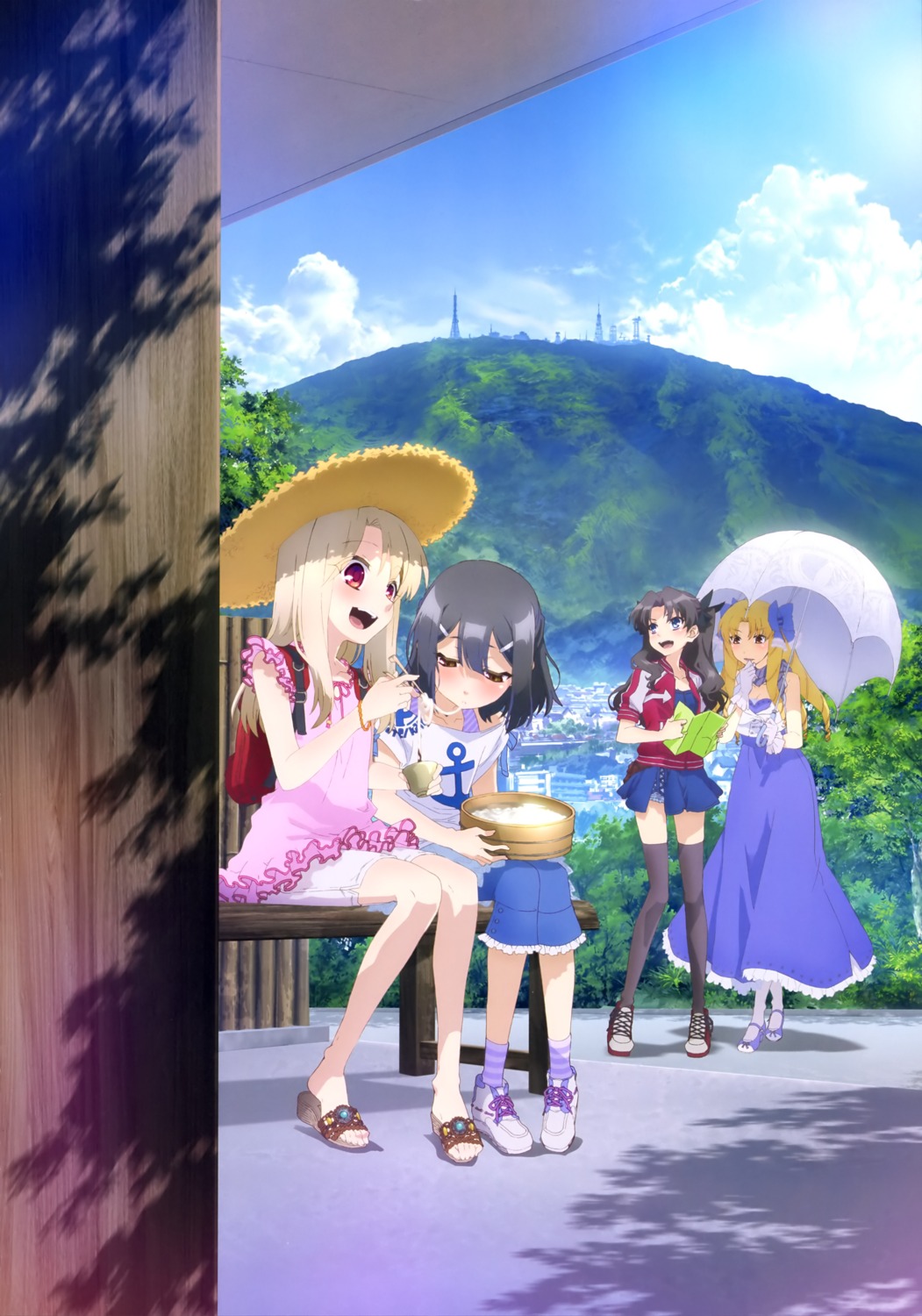dress, fate/kaleid_liner_prisma_illya, fate/stay_night, illyasviel_von_einzbern, luviagelita_edelfelt, miyu_edelfelt, thighhighs, toosaka_rin