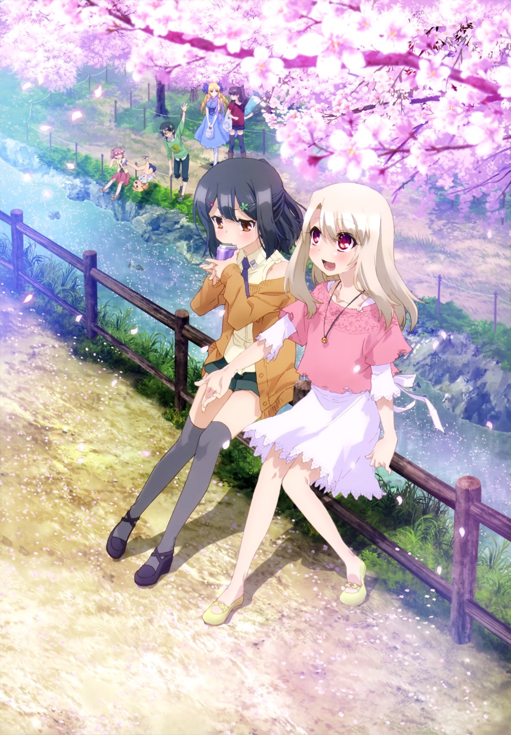 dress, fate/kaleid_liner_prisma_illya, fate/stay_night, illyasviel_von_einzbern, luviagelita_edelfelt, miyu_edelfelt, thighhighs, toosaka_rin